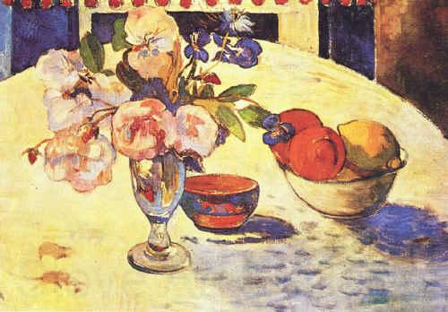 Paul Gauguin Flowers and a Bowl of Fruit on a Table  4 Germany oil painting art